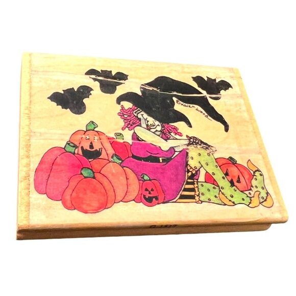 Stampressions G-1517 Glamorous Ghoulie Shot Halloween Rubber Stamp - Picture 2 of 5